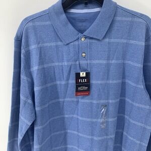 NEW Van Heusen Flex Men's Shirt Preppy Golf Varsity Rugby Activewear Large